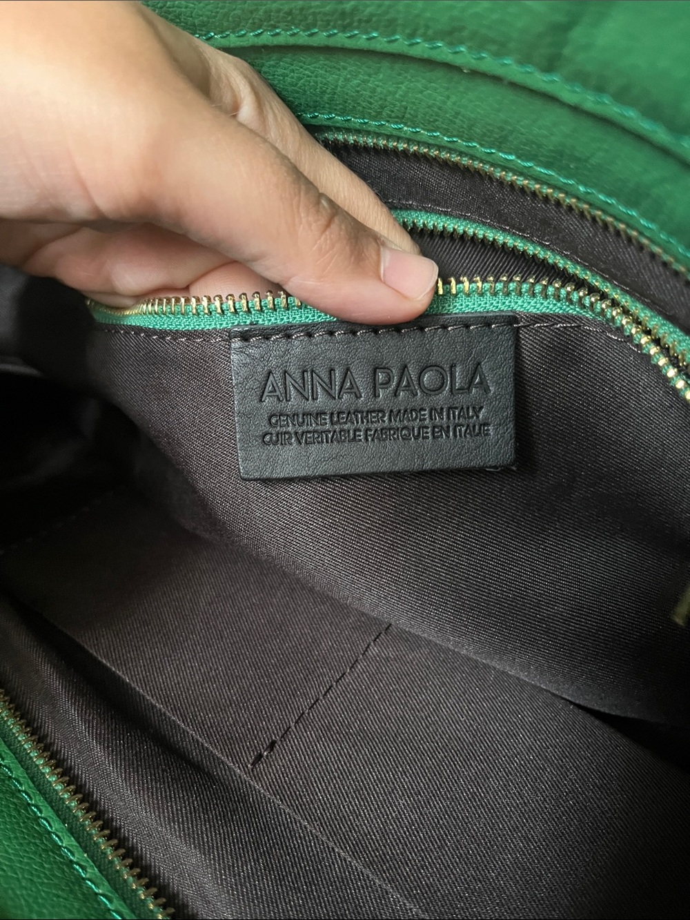 Anna Paola Green Leather hand bag made in Italy - Picture 12 of 12